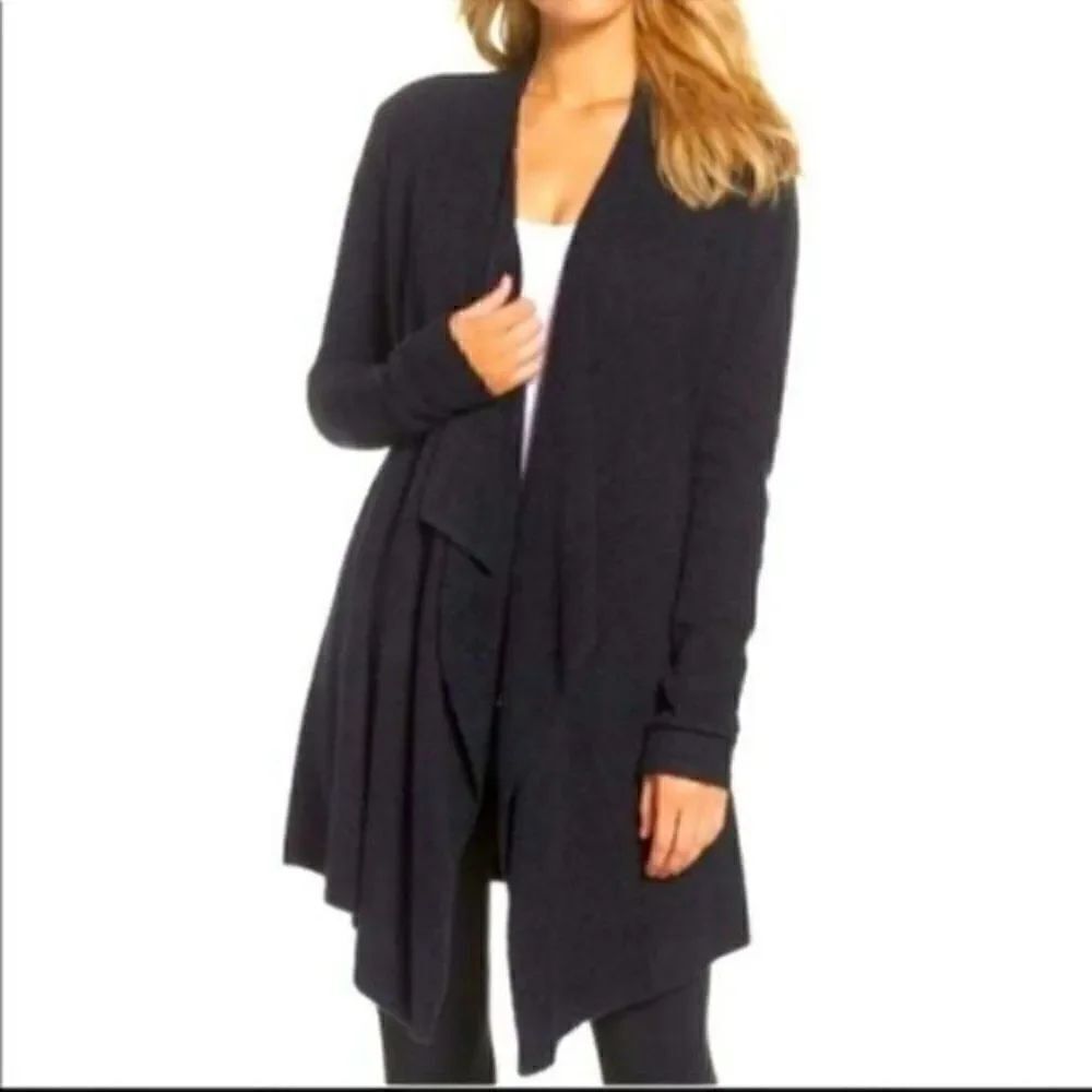 Barefoot dreams Bamboo chic light cardigan size Small gray open front BoxS